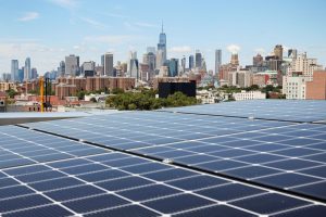 Rooftop solar panels in Brooklyn